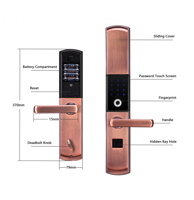 Control biométrico de Bluetooth de la huella dactilar del gabinete de la cerradura al aire libre de la puerta deslizante 5