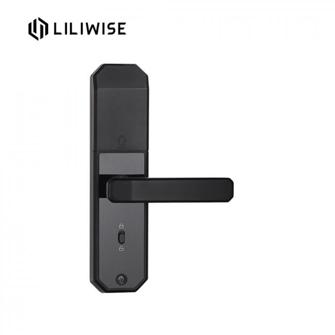 Cilindro electrónico elegante negro de la combinación de WiFi de la huella dactilar de la aleación del cinc de las cerraduras de puerta 2