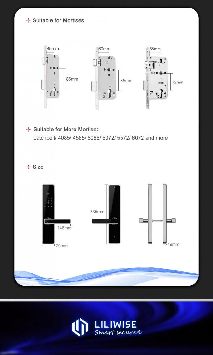 Cerraduras de puerta de palanca impermeables electrónicas elegantes del control de la cerradura/RFID del código de la huella dactilar de las cerraduras de puerta para el hogar 1