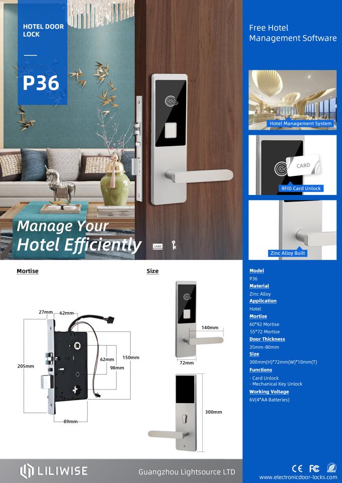 Lector Hotel Door Locks de la llave electrónica del golpe fuerte del RFID/cerradura magnética electrónica de la seguridad 0
