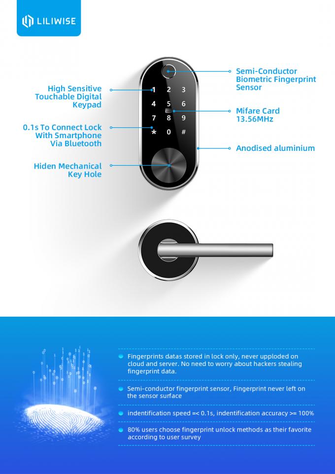 Cerradura electrónica partida elegante de la puerta de la cerradura de puerta del código de la alta seguridad con 2 años de garantía 1