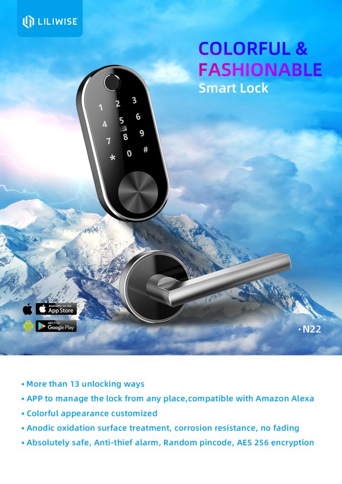 Cerradura de puerta móvil de la huella dactilar de Wifi Kepad con estándar americano de la pila AAA 4*1.5V 0