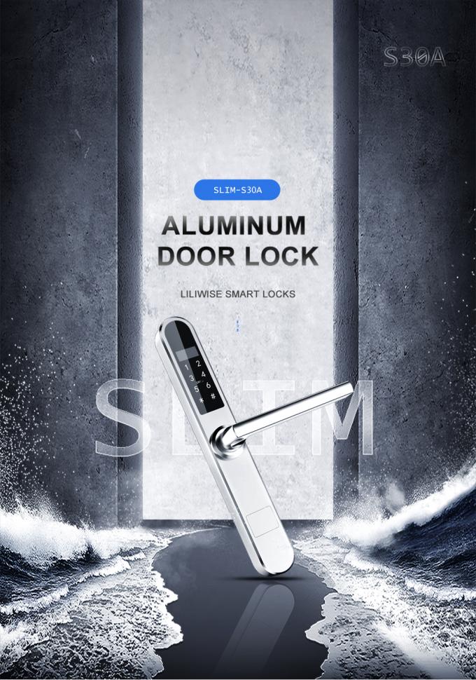 Cerradura de puerta de aluminio inteligente, cerradura negra de la llave electrónica del hotel de la aleación de aluminio 0