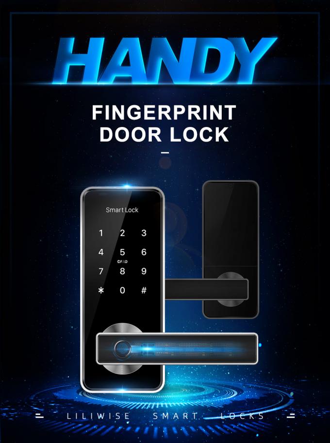 La huella dactilar biométrica casera inteligente elegante de Wifi de la cerradura de puerta del hotel desbloquea 2