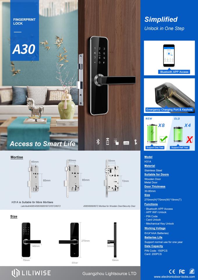 El PIN cifra la cerradura de puerta electrónica de la seguridad 0.1S Airbnb de las cerraduras de puerta del apartamento 2