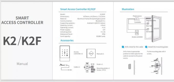 Sistema Smart WiFi Bluetooth del control de acceso de Entrace de la huella dactilar 1