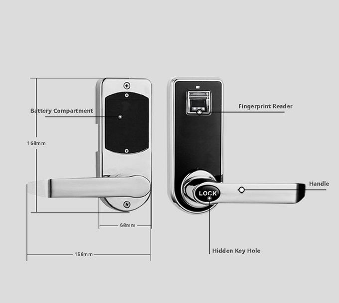 Cerraduras de puerta sin llave electrónicas de la huella dactilar inteligente dos maneras de desbloquear 2