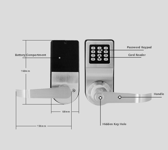 Sistema electrónico de plata/de oro de la cerradura de puerta del botón de la alta seguridad, de la entrada dominante 3
