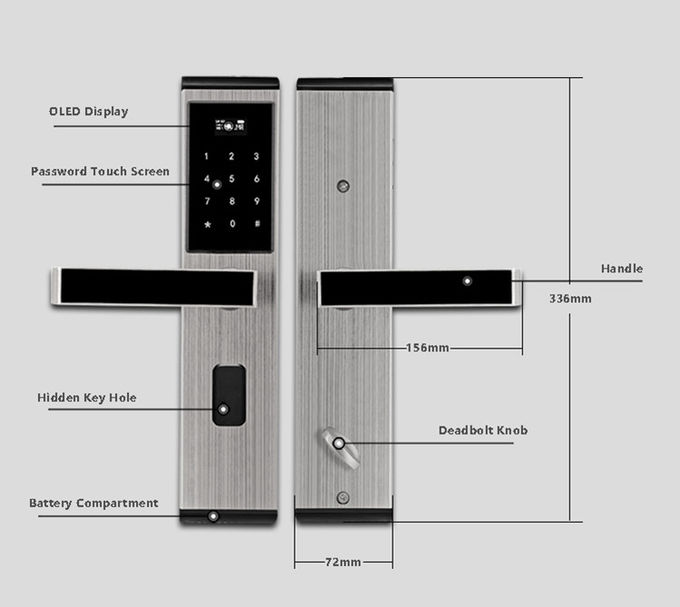 Las cerraduras de puerta de madera del apartamento de la puerta Digitaces desbloquean con contraseña de la tarjeta 1