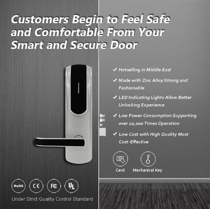Las cerraduras de puerta electrónicas del hotel del RFID, casa electrónica cierran la capacidad de Big Data 0
