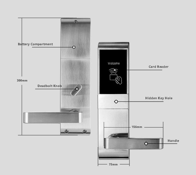 Sistema de madera de la cerradura de puerta de Rfid de la puerta, cerradura de puerta elegante de la llave electrónica para los hoteles 1