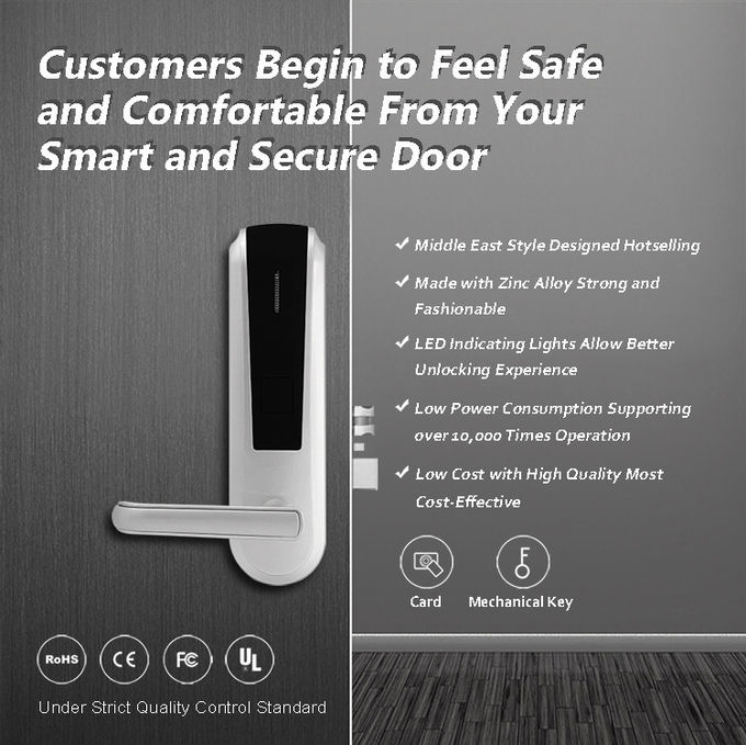 Cerradura de puerta biométrica de la huella dactilar del hotel, palmo de la batería de larga vida de la cerradura de la puerta de acceso de la tarjeta 1