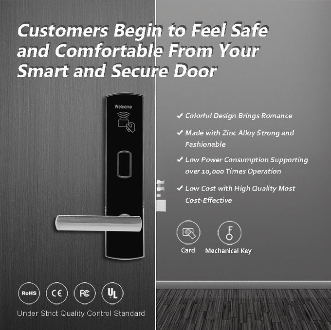Tarjeta de NFC la otra seguridad teledirigida del hotel de la cerradura de puerta para la oficina del hotel 0