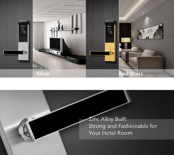 Cerraduras electrónicas inteligentes del hotel, sistema elegante moderno de la cerradura de puerta de Rfid 1