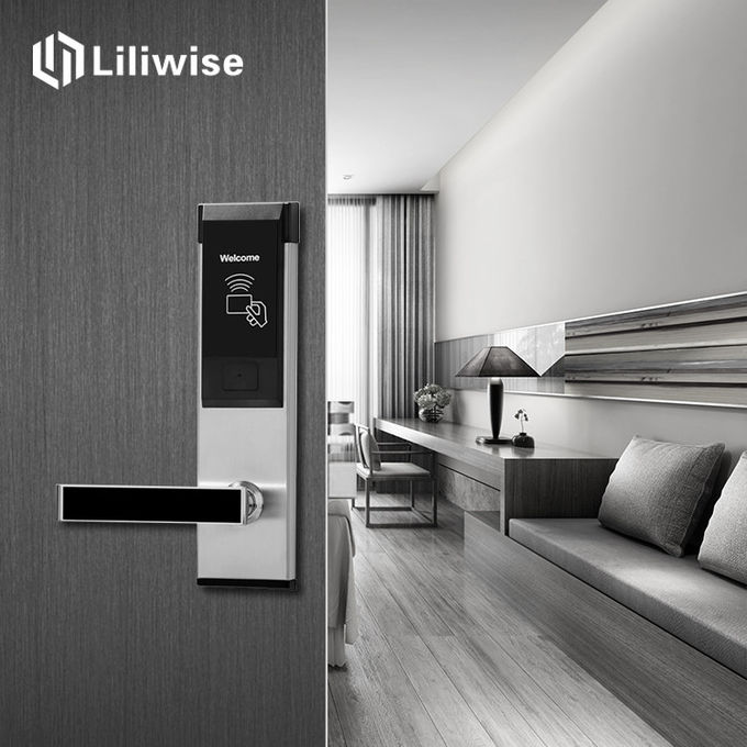 Cerraduras electrónicas inteligentes del hotel, sistema elegante moderno de la cerradura de puerta de Rfid 0