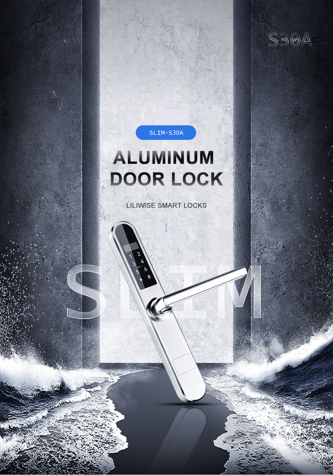 Cerraduras de puerta de aluminio de la tarjeta elegante electrónica del código para la tienda arriba eficaz 0