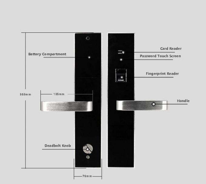 Código biométrico electrónico inoxidable de aluminio del PIN del despegue en tiempo mínimo de las cerraduras de puerta 2