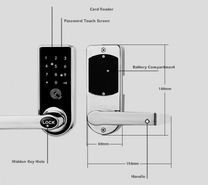 Tarjeta de IC de la contraseña de Digitaces de la ayuda de la cerradura de puerta de Bluetooth de la alta seguridad para la puerta principal de entrada 3