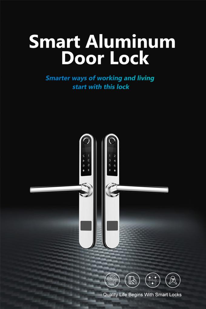 Cerradura de puerta elegante de la exploración del finger de la contraseña de la tarjeta de la moda RFID/cerradura de puerta de cristal de aluminio de oscilación 0
