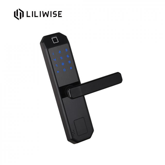 Cilindro electrónico elegante negro de la combinación de WiFi de la huella dactilar de la aleación del cinc de las cerraduras de puerta 0