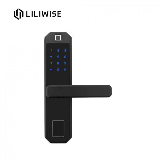 Cilindro electrónico elegante negro de la combinación de WiFi de la huella dactilar de la aleación del cinc de las cerraduras de puerta 1