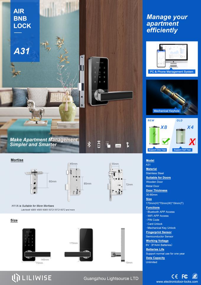 Cerraduras de puerta teledirigidas del apartamento de Bluetooth Wifi 0