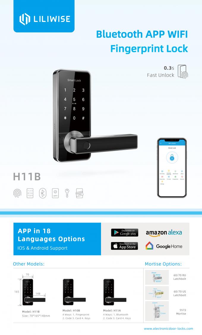 Cerradura sin llave de Wifi Bluetooth Smart de la cerradura de puerta de Bluetooth de la inteligencia 1