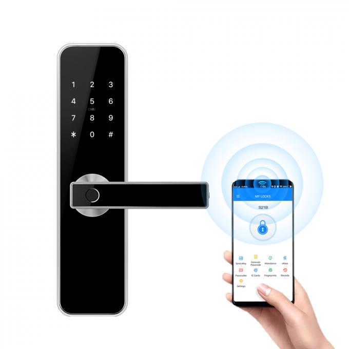 Cerradura elegante inalámbrica de Bluetooth TTLock APP Digital del sitio de puerta de las cerraduras de la huella dactilar inteligente de la seguridad 0