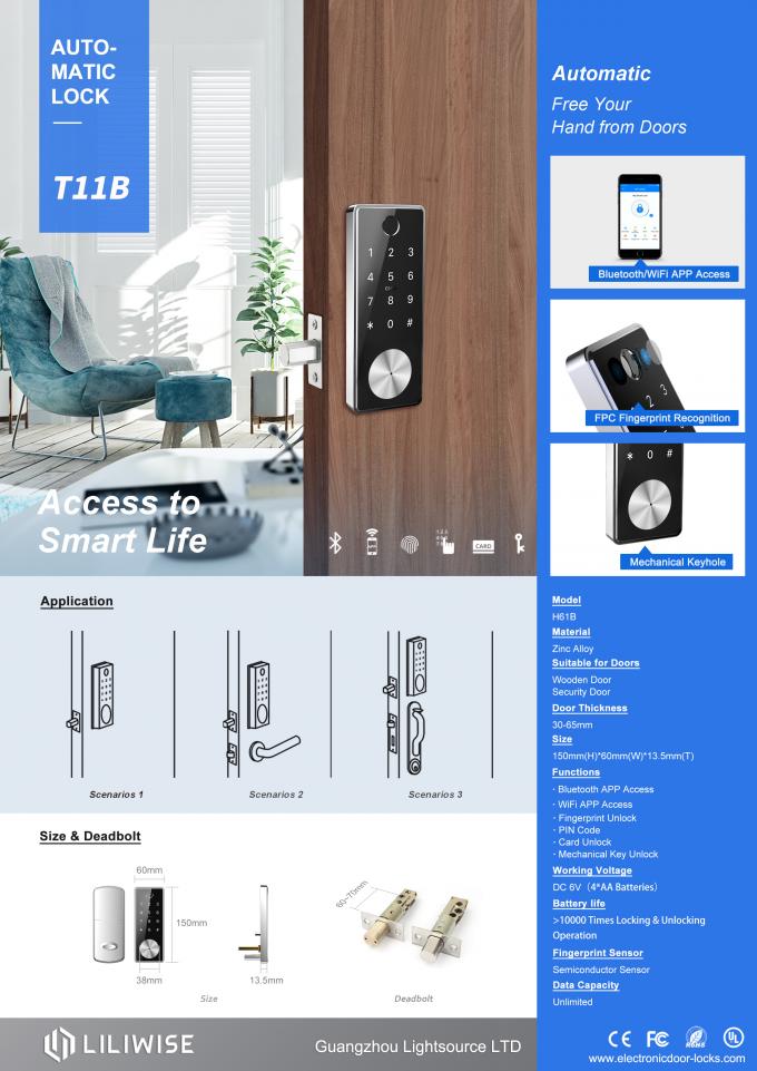 Cerradura de puerta electrónica de Bluetooth de la huella dactilar para Houesehold y el anuncio publicitario 1