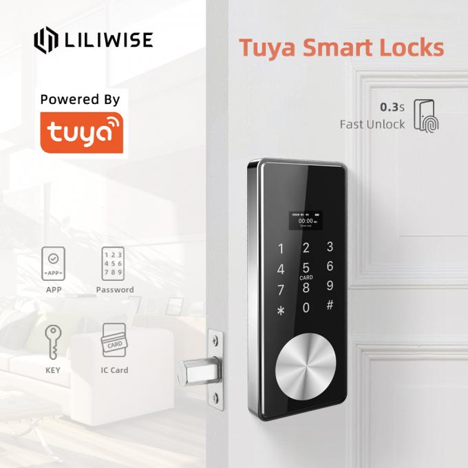 Código de la aplicación Tuya, cerrojo de entrada sin llave, panel táctil, tarjeta MF1, cerradura de puerta electrónica 0