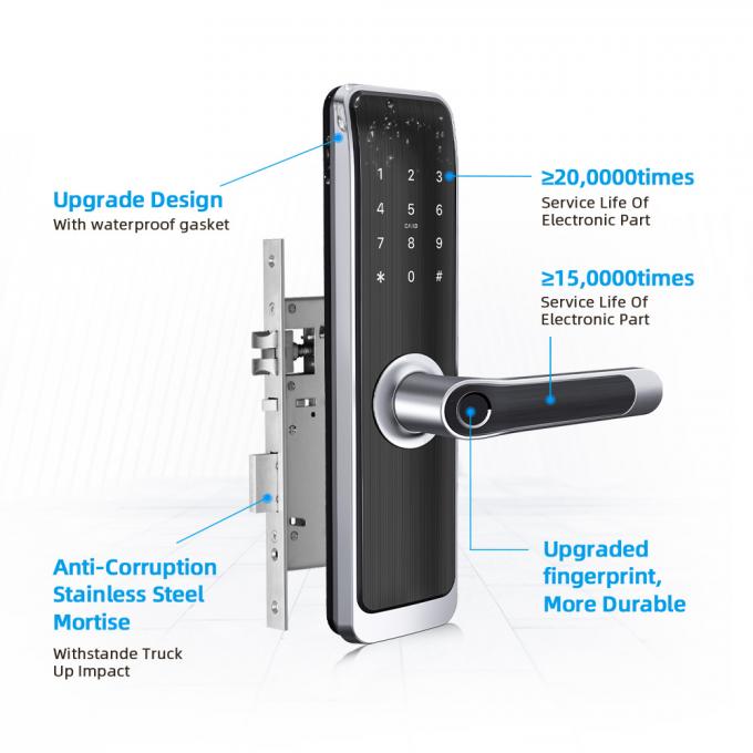 Cerradura de puerta electrónica de Digitaces de la huella dactilar de WiFi Bluetooth inteligente para la residencia 2