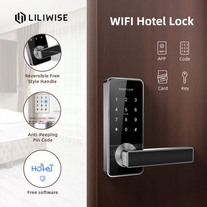 Sistema elegante de la cerradura de puerta del hotel del tirador de puerta electrónico de las cerraduras de puerta del hotel del RFID Wifi 3