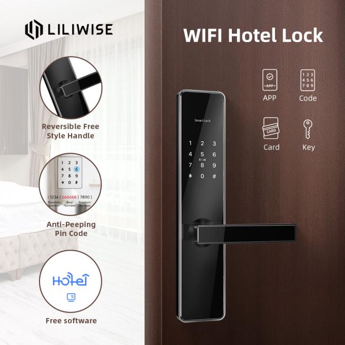 Cilindro sin llave electrónico automático Digital Wifi elegante de las cerraduras de puerta del hotel 2