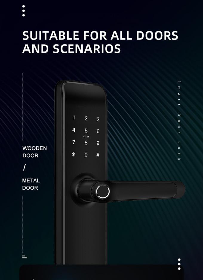 El inteligente elegante de la cerradura de puerta del App de Tuya WiFi cierra la cerradura de puerta de la huella dactilar