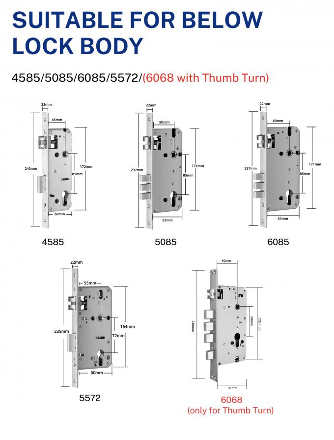 Cerraduras de puerta eléctricas de la huella dactilar de la prenda impermeable de la cerradura de puerta de Tuya WiFi Smart Digital 8