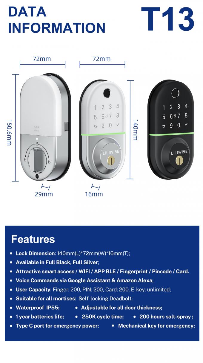 Cerradura de puerta de Inteligente Bluetooth Digital para el hotel de apartamento 6