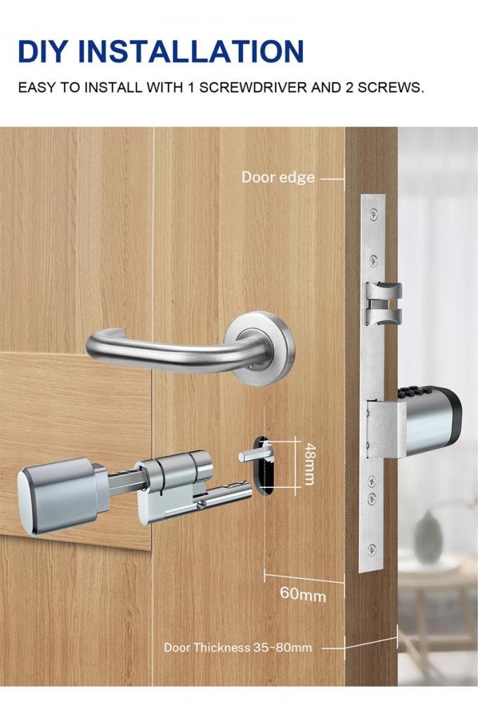 Nuevo diseño seguro y conveniente cerradura digital de puerta de cilindro inteligente 4