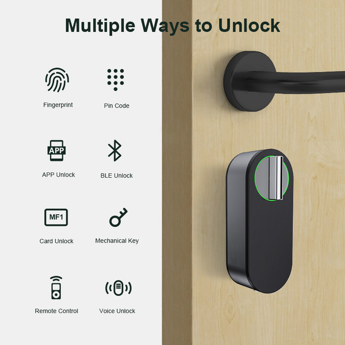 Liliwise Hot Sale Cerradura Smart Home Interior Tuya Ttlock Seguridad Cerradura Digital Wifi Cerradura inteligente con llave 3