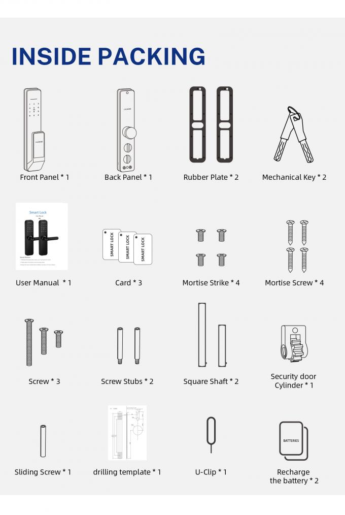 Liliwise Seguridad Digital Campanilla Tuya Wifi Smart Bloqueo de huellas digitales Reconocimiento facial c&aacute;mara Bloqueo de puerta Control de accesos 34