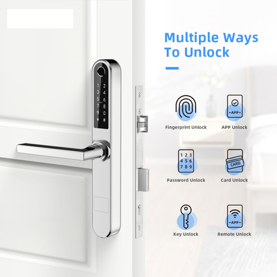 La cerradura elegante de desplazamiento ultrafina Bluetooth FPC de la puerta del patio toma las huellas dactilares llave mecánica