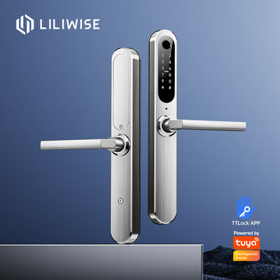 Liliwise seguridad personalizada electrónica impermeable Ip66 Digital Ttlock Tuya Wifi huella digital corredera cerradura de puerta inteligente delgada