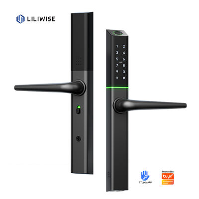 Wifi Remote Ttlock Impresión digital de aluminio ultra delgado Tuya puerta corredera cerraduras inteligentes digitales cerradura inteligente delgada con aplicación de desbloqueo