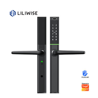 Liliwise Europeo Ultra delgado Wifi Electrónico Rfid Cerradura de puertas estrecha de aluminio Tuya Smart Lock Mortise Slim Smart Door Lock