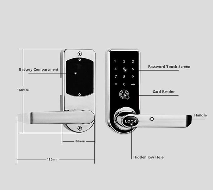Cerradura de puerta sin llave del telclado numérico, cerradura de Bluetooth Digital del App de la tarjeta de la contraseña para el hogar 2