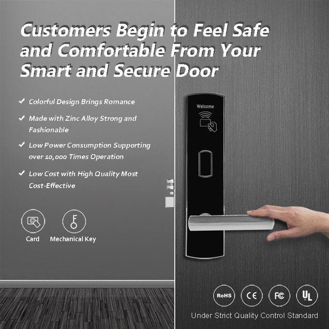 Cerraduras de puerta de encargo del lector de tarjetas del hotel, conveniencia estupenda de la cerradura de puerta de Smart Card 0