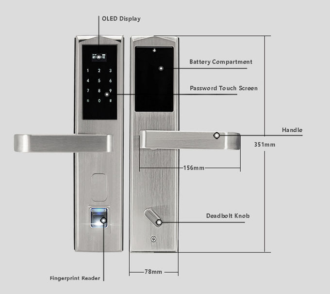 Cerraduras de puerta electrónicas de entrada de la capacidad de Big Data, cerradura de puerta durable de la tarjeta electrónica 2
