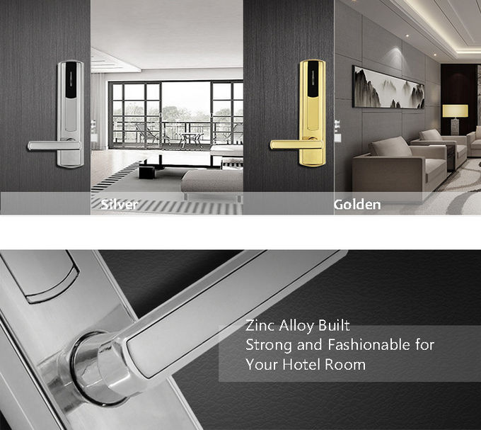 Cerraduras de puerta de oro de la habitación con el indicador intermitente 285m m * 70m m del LED 1