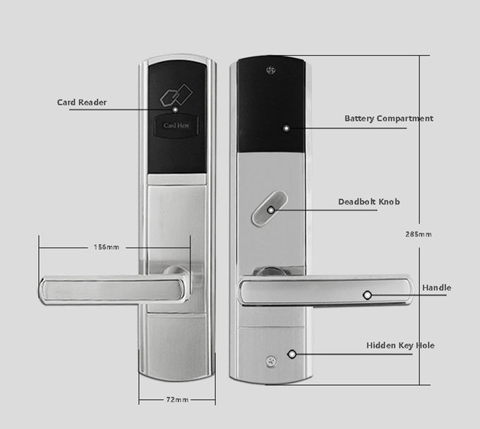 Cerraduras de puerta electrónicas del hotel de oro, cerradura de puerta de la llave electrónica de la tarjeta del RFID para los hoteles 3