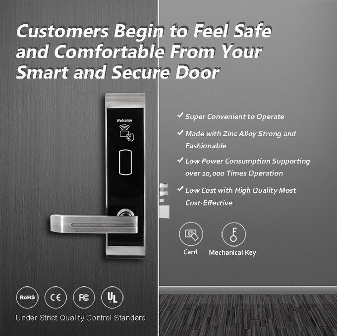 Cerraduras de puerta electrónicas de entrada del hotel, cerraduras de puerta de la seguridad para los apartamentos 1