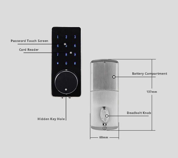 Cerradura de puerta caliente de la venta de la seguridad de WiFi Bluetooth del acceso del Deadbolt automático elegante de la huella dactilar 3